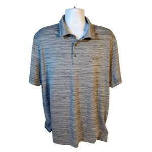 Greg Norman Tasso Ella Men's 2XL XXL Gray Polo‎ Golf Shirt Play Dry